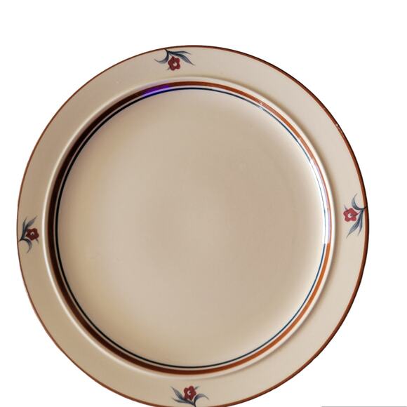 Vintage Cellar Dinner Plates Perimeter Rust Navy White made for Macy's Set of 3 - Picture 6 of 8